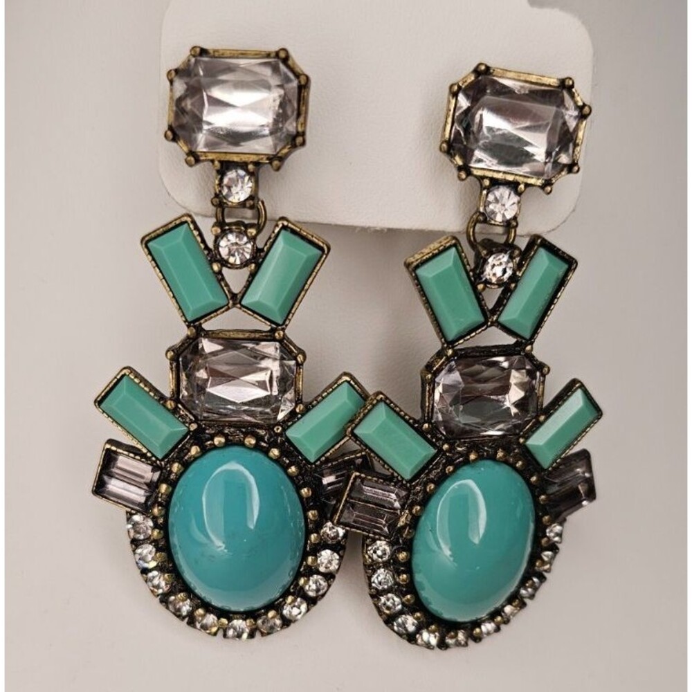 BaubleBar Monochrome Galactic Drop Earrings in Turquoise/Clear 3"Drop